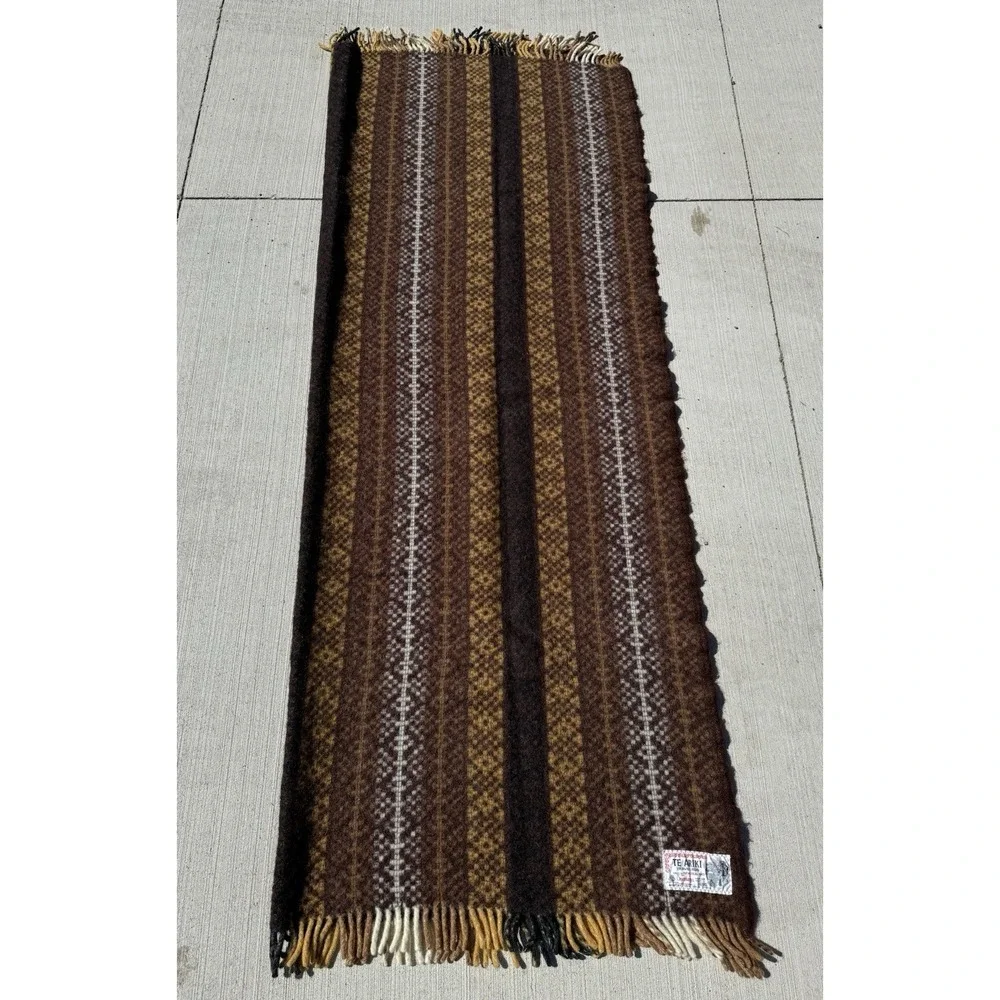VtG New Zealand TE ARIKI TRAVEL RUG Onehunga Mills Wool Maori BLANKET‎ Tukutuku